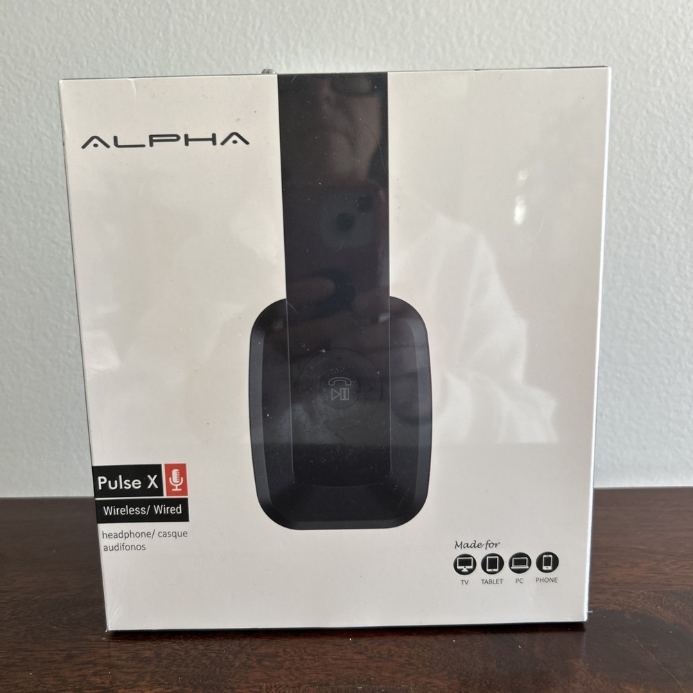 Headphones Alpha Pulse X Wireless/Wired  Black Foldable Retractable Headband